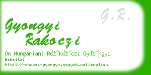 gyongyi rakoczi business card